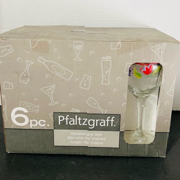 Pfaltzgraff Vintage Wine Glassware Set 6 Pieces New in Box - Picture 4 of 4